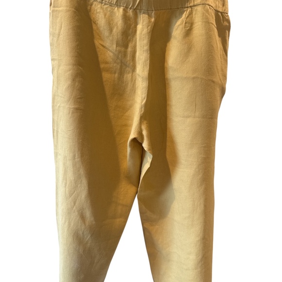 J.Jill LOVE LINEN 100% Linen Cropped Pants in Golden Sun Large Petite Yellow - Picture 6 of 11